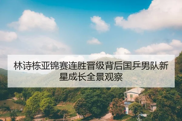 林诗栋亚锦赛连胜晋级背后国乒男队新星成长全景观察